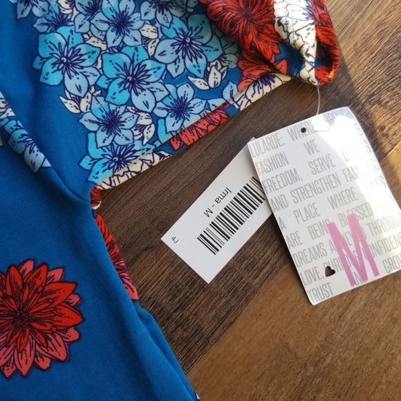 LuLaRoe IRMA Medium NWT Floral Flag USA America - Picture 4 of 6